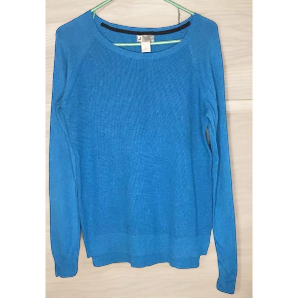 JCP‎ Y2K Waffle Sweater Blue Pullover Academia